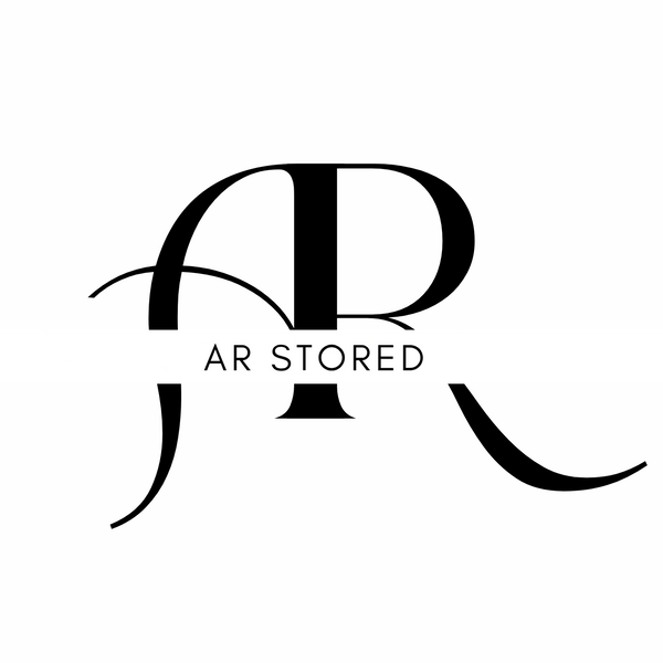 A minimalist black monogram logo featuring stylized letters 'AR' with the text 'AR STORED' centered, shown on a plain white background.